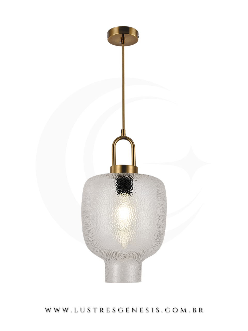 A Luminaria Pendente com acabamento em metal bronze e cupula de vidro transparente e ideal para renovar seu ambiente.